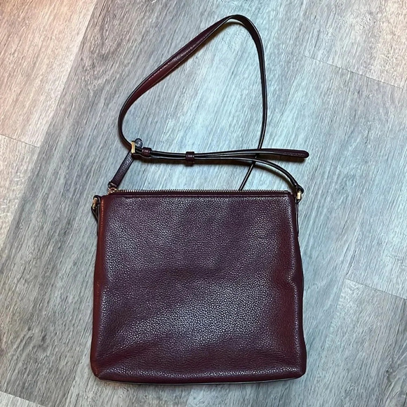 Kate Spade pebbled leather crossbody bag purse - maroon - Picture 6 of 7